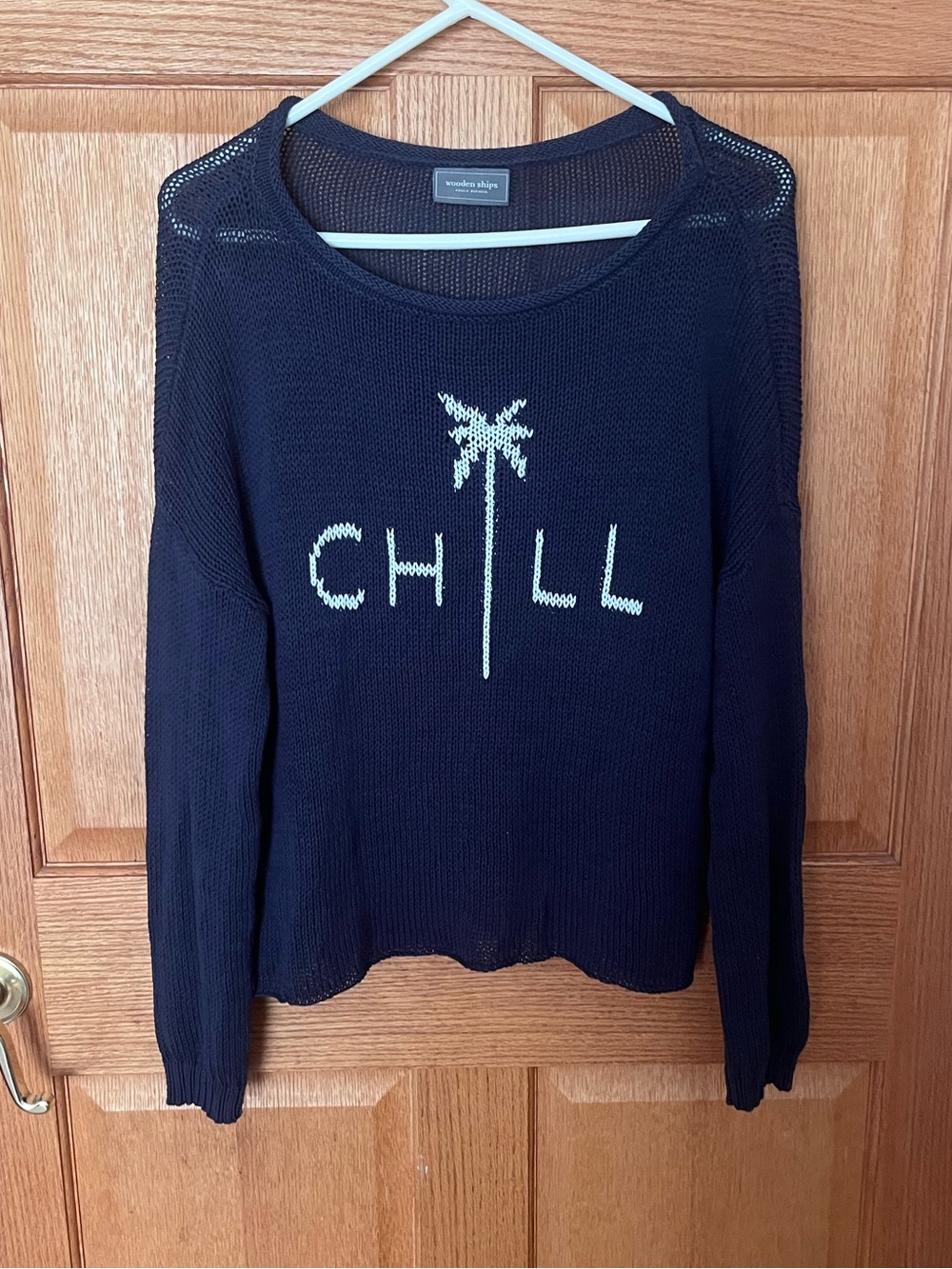Wooden Ships Women’s Navy ‘CHILL’ Lightweight Knit Sweater